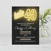 こんにちは40レトロネオン40歳の誕生日 招待状 (スタンド正面)