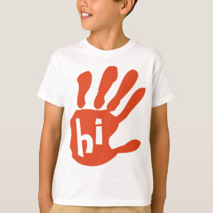 こんにちは5人の基本的な子供のワイシャツ Tシャツ