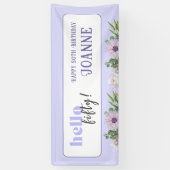 こんにちは50年カスタム年と名前デリケートフローラ 横断幕 (縦)