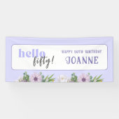 こんにちは50年カスタム年と名前デリケートフローラ 横断幕 (横)