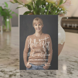 こんにちは50 フォト 50歳 50回目の誕生日 招待状