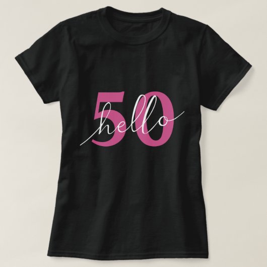こんにちは50 | 第50回バースデーパーティーカスタム Tシャツ (デザイン正面)