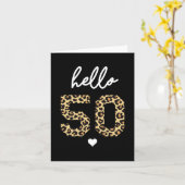 こんにちは50-50番目の誕生祝いギフト服 カード (黄色い花)