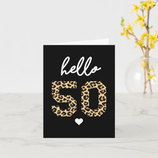 こんにちは50-50番目の誕生祝いギフト服 カード (黄色い花)