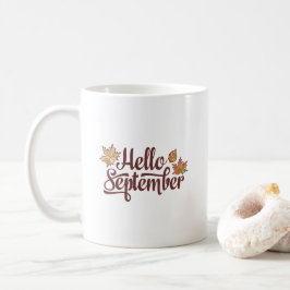 こんにちは9月の秋 コーヒーマグカップ