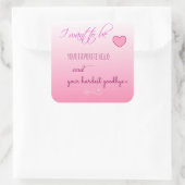 「こんにちは」お気に入りのバレンタイン・デイ・ステッカー スクエアシール (バッグ)