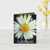 こんにちは お花 カスタマイズ可能な白いカード カード (黄色い花)