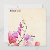 こんにちは、かわいい女の子と猫カード (裏面)