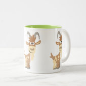 こんにちは!かわいい漫画ヤギ ツートーンマグカップ (正面右)