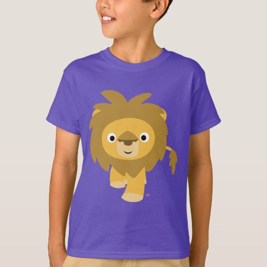 こんにちは!!かわいい漫画ライオンの子どもTシャツ Tシャツ (正面)