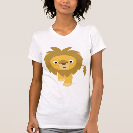 こんにちは!!かわいい漫画ライオン女性Tシャツ Tシャツ (正面)