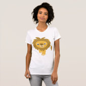 こんにちは!!かわいい漫画ライオン女性Tシャツ Tシャツ (正面フル)