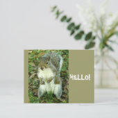 こんにちは、かわいい立リス ポストカード (スタンド正面)