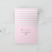 こんにちは かわいい キャラクター ピンクの リボン ありがとう サンキューカード (内部)