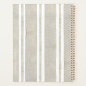 こんにちは かわいい ダスティな背景 ストライプ 花 プランナー手帳 (裏面)