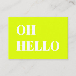 こんにちは、こんにちは、おい、ネオンのシャルトリューグリーン白 アドバイスカード