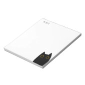 こんにちは、こんにちは、かわいい黒猫メモ帳 ノートパッド (回転)