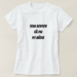 こんにちは、こんにちは、マオリ語で良い夜 Tシャツ