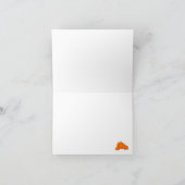 「こんにちは!」と書く 秋カボチャのノートカード サンキューカード (内部)