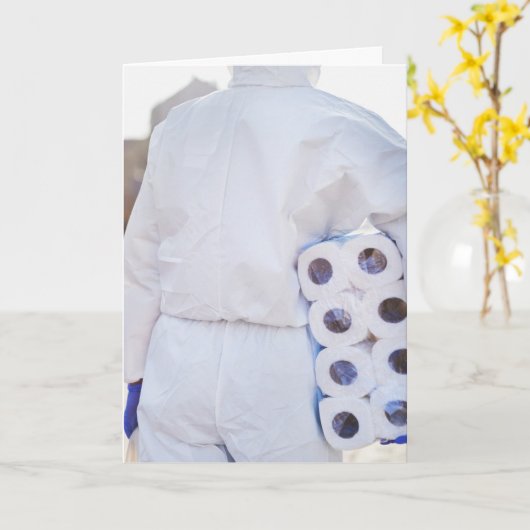 「こんにちは」と言うだけで、トイレ用の紙ハズマットのスーツカード カード (黄色い花)