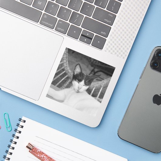 こんにちは、にゃあ... シール (ノートパソコンとiPhone)