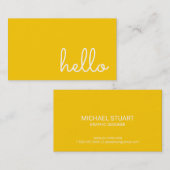 こんにちは|のカジュアルなモダンな白く及び黄色 名刺 (正面/裏面)