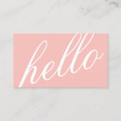 こんにちは|の専門のモダンな赤面Pink&White 名刺 (正面)