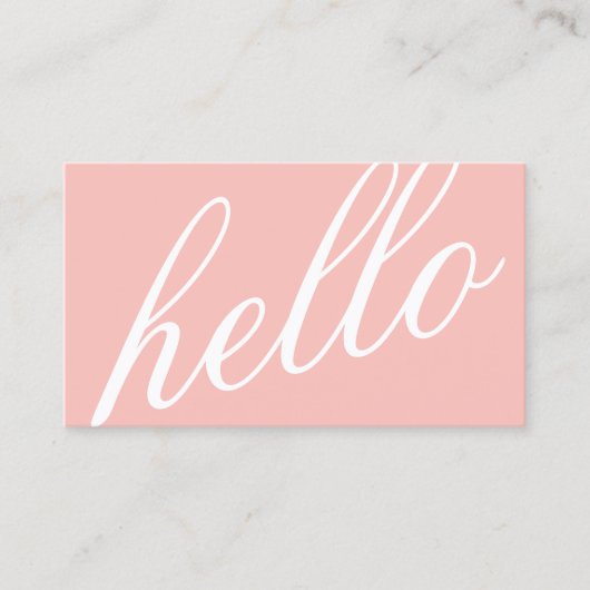 こんにちは|の専門のモダンな赤面Pink&White 名刺 (正面)
