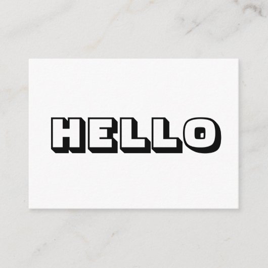 こんにちは、はっきりした白黒カーモダンド アドバイスカード (正面)