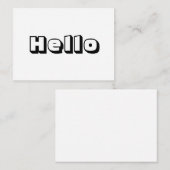 こんにちは、はっきりした白黒カーモダンド アドバイスカード (正面/裏面)