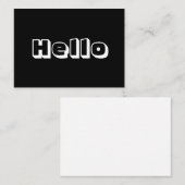こんにちは、はっきりした白黒カーモダンド アドバイスカード (正面/裏面)