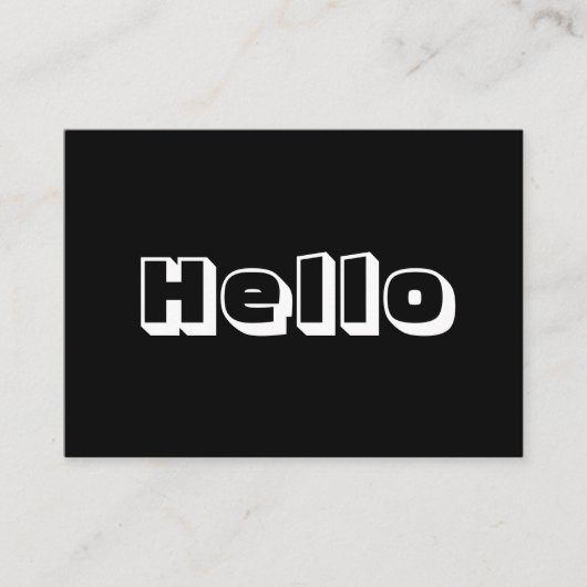 こんにちは、はっきりした白黒カーモダンド アドバイスカード (正面)