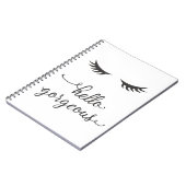 こんにちは(まつげ)ダークグレーのノートで豪華 ノートブック (左側)