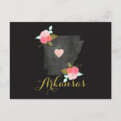 こんにちは、アーカンソー州の花と動くハートより ポストカード (正面)