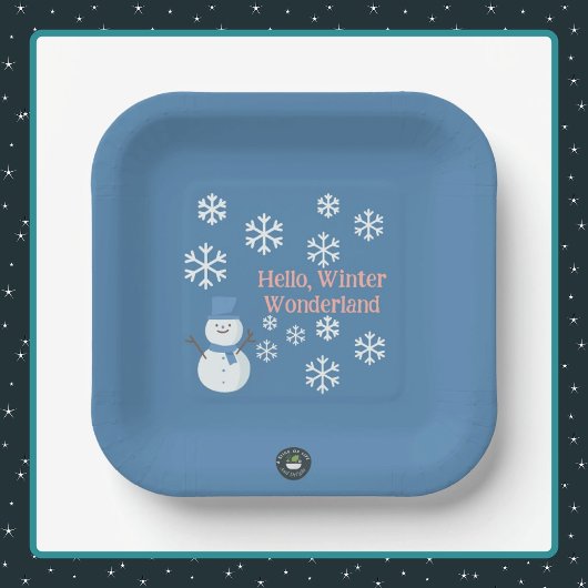 こんにちは、ウィンターワンダーランド ペーパープレート