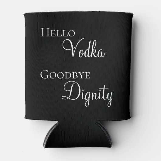 こんにちは ウォッカ さようなら 尊厳 面白い 缶クーラー (正面)