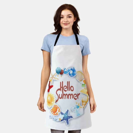 こんにちは エプロン (着用した状態)