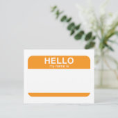 こんにちは – オレンジ ポストカード (スタンド正面)