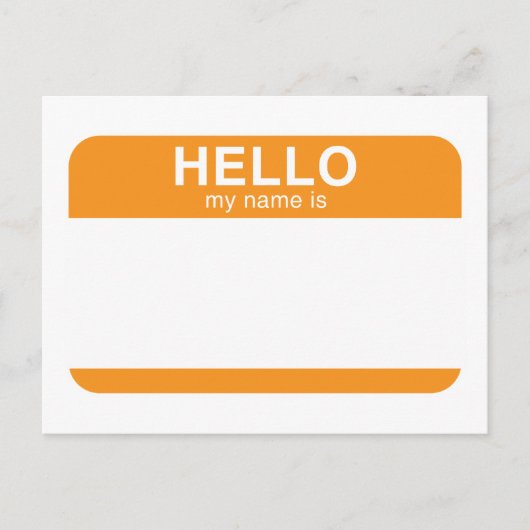 こんにちは – オレンジ ポストカード (正面)
