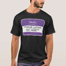 こんにちは... ***カスタムテキスト*** 名前タグ Tシャツ