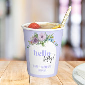 こんにちは(カスタム年) – デリケート花模様50日 紙コップ