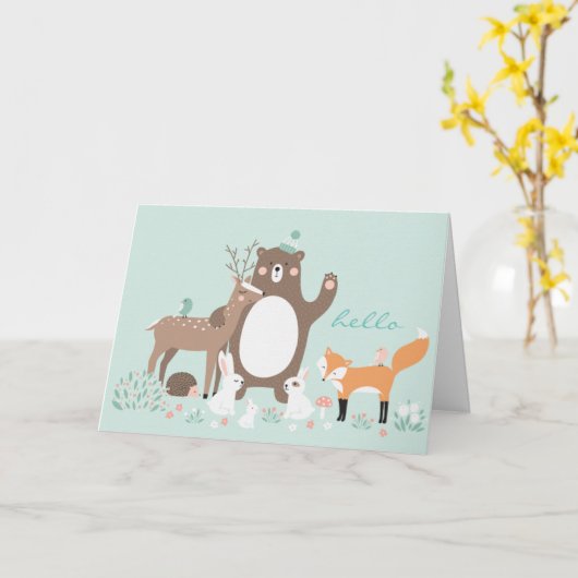 こんにちは カード (黄色い花)