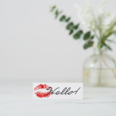 こんにちは! キスの名刺と密封される スキニー名刺 (スタンド正面)