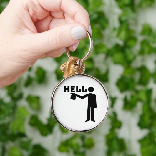 こんにちは キーホルダー (手)