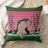 こんにちは、グラウンドホッグの影 –  クッション (ブランケット)