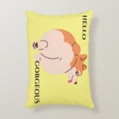 こんにちは、ゴージャスなコーギー。編集可能なテキストです。 アクセントクッション (正面(垂直))