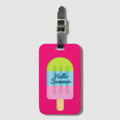 こんにちは、サマーポプシクルアイスクリーム旅行ラゲッジタグ ラゲッジタグ (正面縦)
