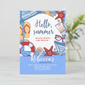 こんにちは サマー ビーチ パーティー 招待状 (スタンド正面)