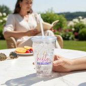 こんにちは サマー レインボー カラー アクリル タンブラー