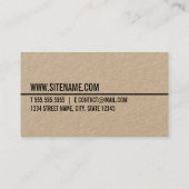 "こんにちは"スタイリッシュでモダンな最小主義のクラフト紙 名刺 (裏面)